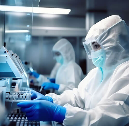 Operator in een cleanroom