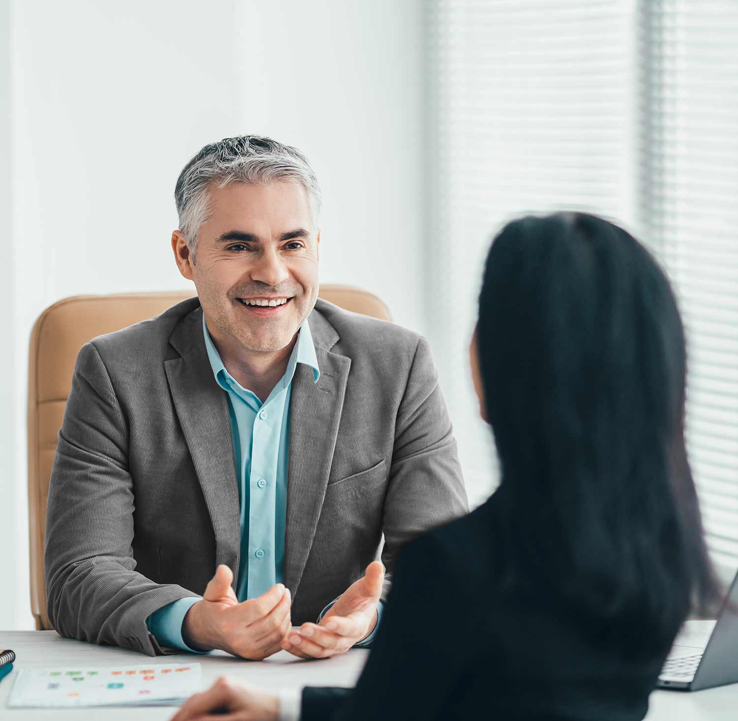 Interview tussen een man en een vrouw